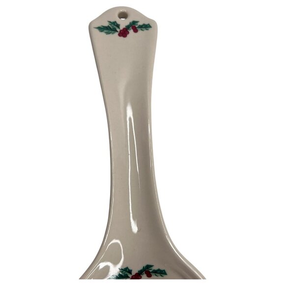 New Longaberger Pottery Traditional Holly Pattern Spoon Rest Original Packaging - Picture 4 of 7